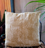 Dotted Leaves on Mustard Pillowcase