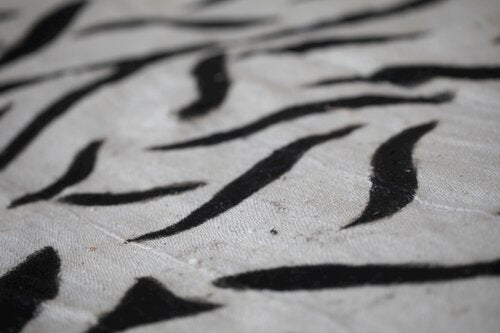 Zebra African Mudcloth Queen Blanket.
