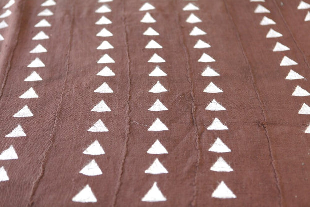 White Triangles on Rust Mudcloth