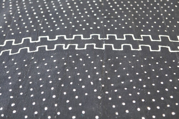 Dots x Square Waves on Black Mudcloth