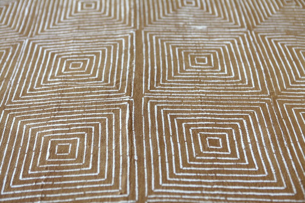 Concentric Squares on Mustard Mudcloth