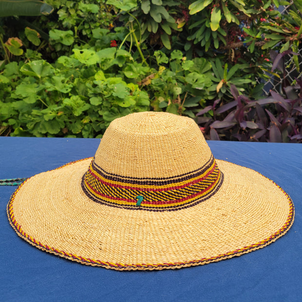 Purple, Red, and Yellow Accents Straw Hat