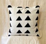 Large Black Triangles on White Pillowcase