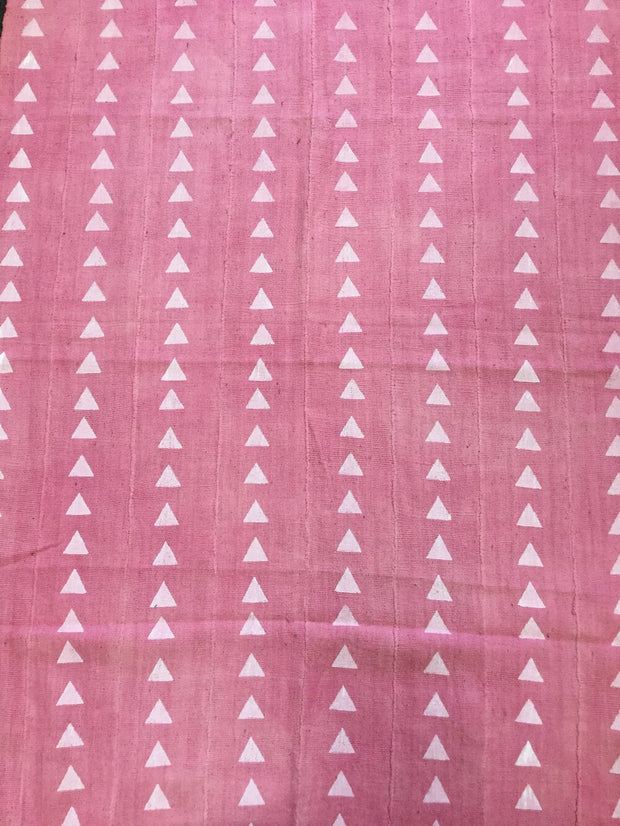White Triangle on Pink Mali Mudcloth.