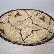 Flower Patterned Shallow Senegalese Basket