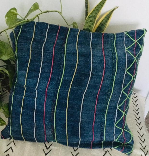 Colorful Lines Navy Pillowcase