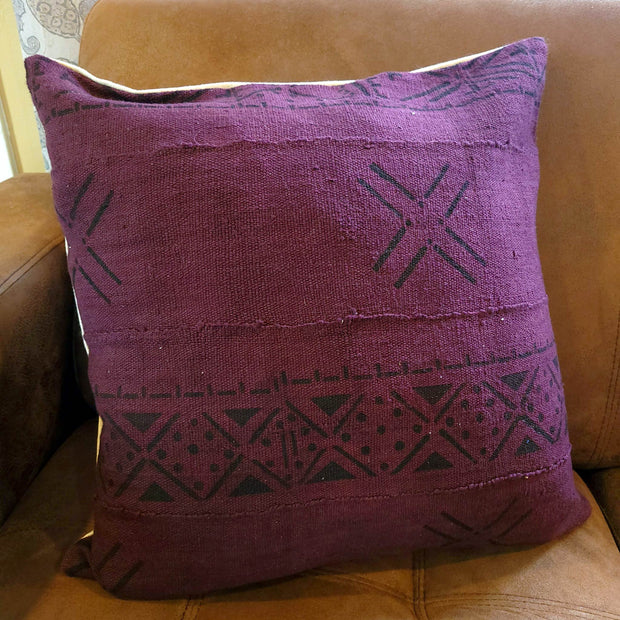 Crosses and Lines on Deep Purple Pillowcase