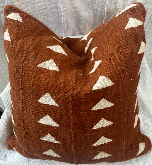Triangles on Rust Pillowcase
