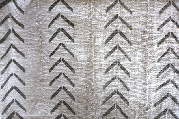 African White Mudcloth With Grey Chevrons.