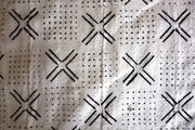 White  African Mucloth Fabric with Dots.
