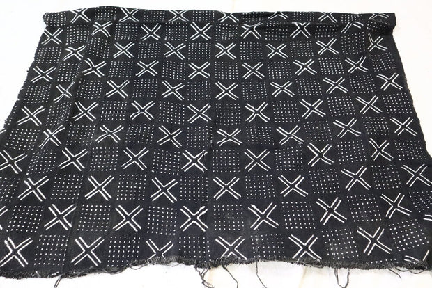 Crosses and Squared Dots on Black Mudcloth