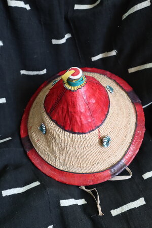 Red color Large Fulani Hat 1.