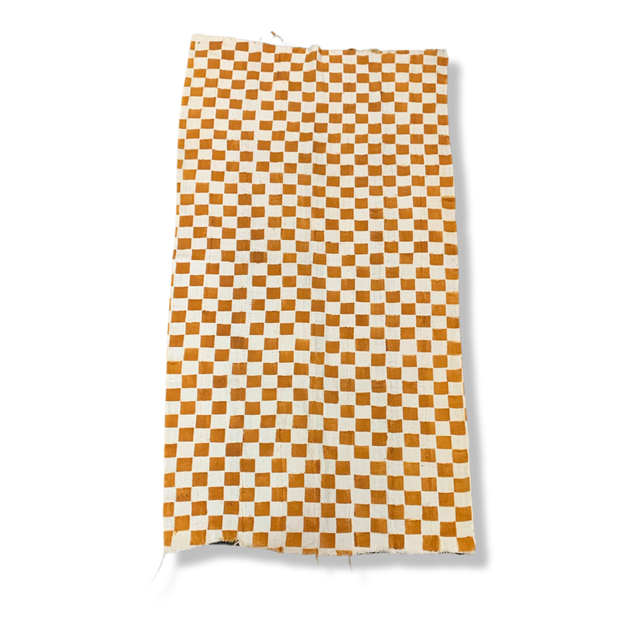 Orange Checkered Mudcloth