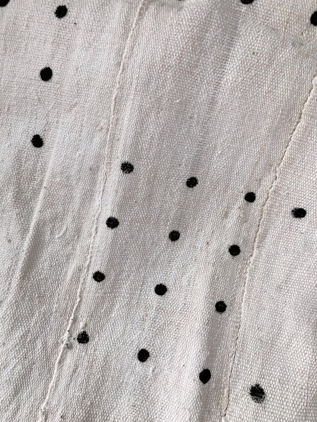 Black Dot White Mali Mudcloth