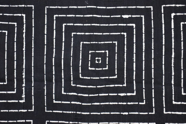 Concentric Square Navy African Mudcloth 