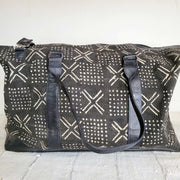 Large Black Mudcloth Travel Bag (Preorder)