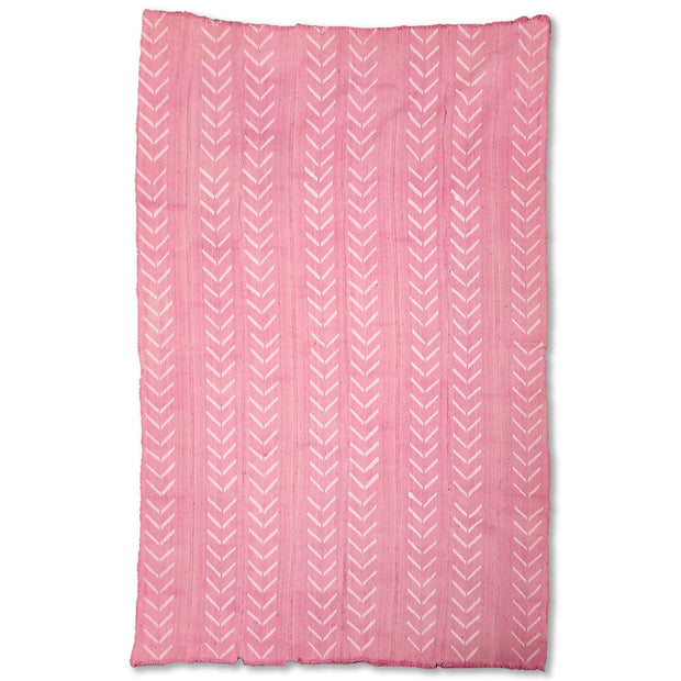 Large White Chevrons on Pink Mudcloth