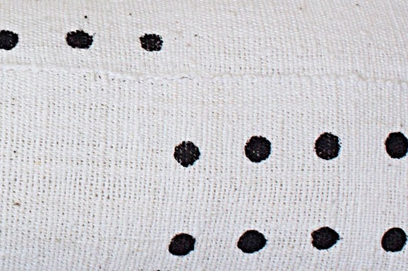 Black Dots On White Lumbar Mali Mudcloth.