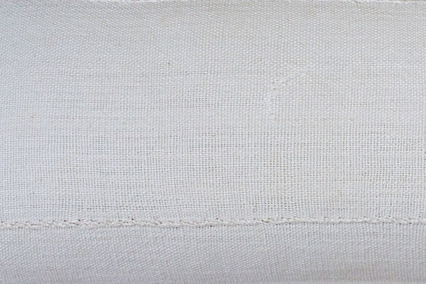 Plain White Lumbar Mali Mudcloth Fabric.