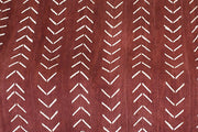 Large White Chevrons on Rust Mudcloth