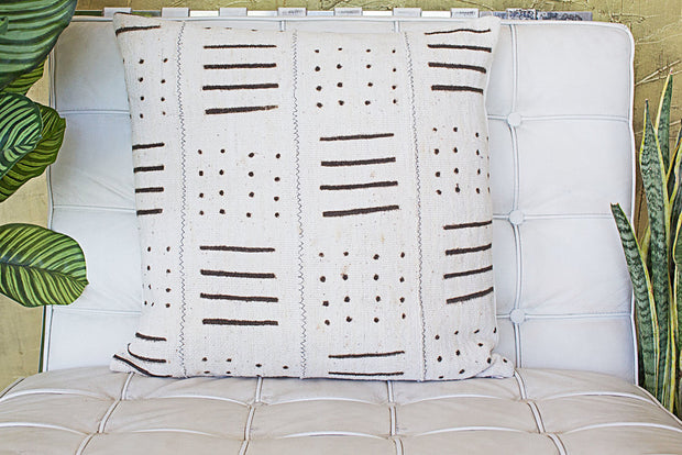 Lines and Squared Dots on Large White Pillowcase