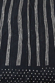 Black Striped Bogolan Mudcloth Queen Blanket.
