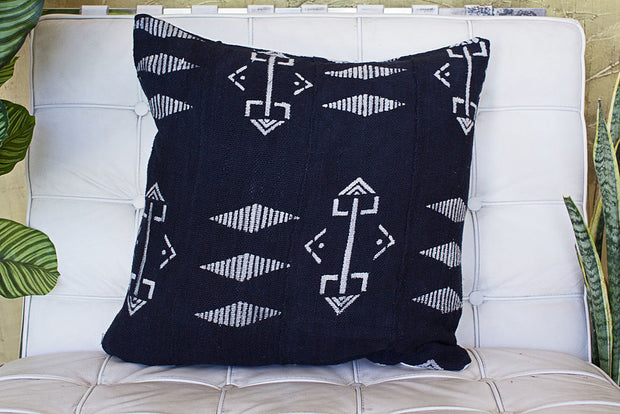Patterns on Large Dark Navy Pillowcase