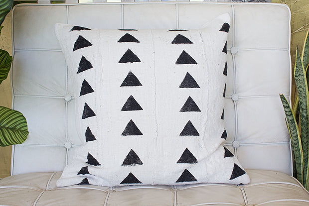 Black Triangles on Large White Pillowcase