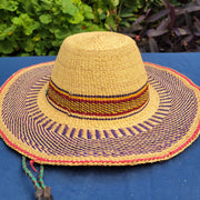 Purple and Red Brim with Colorful Accents Straw Hat