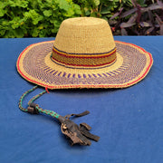 Purple and Red Brim with Colorful Accents Straw Hat