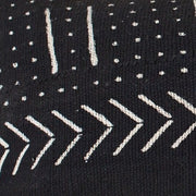 Black Dots with Chevrons on Black  Mali Mudcloth Lumbar Pillows.