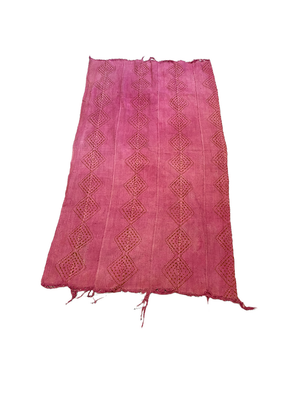 Pink Mud Cloth With Brown Diamond Design