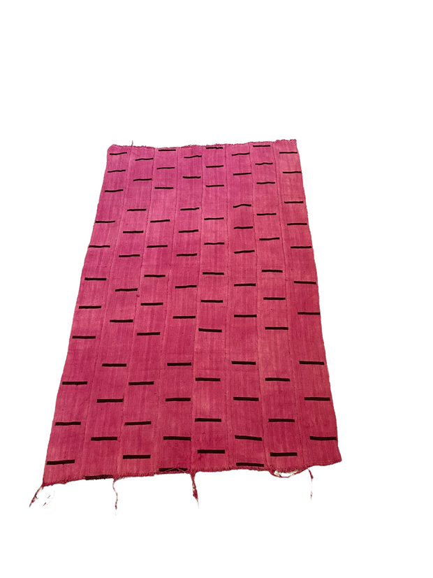 Pink Mud Cloth With Black Dashes