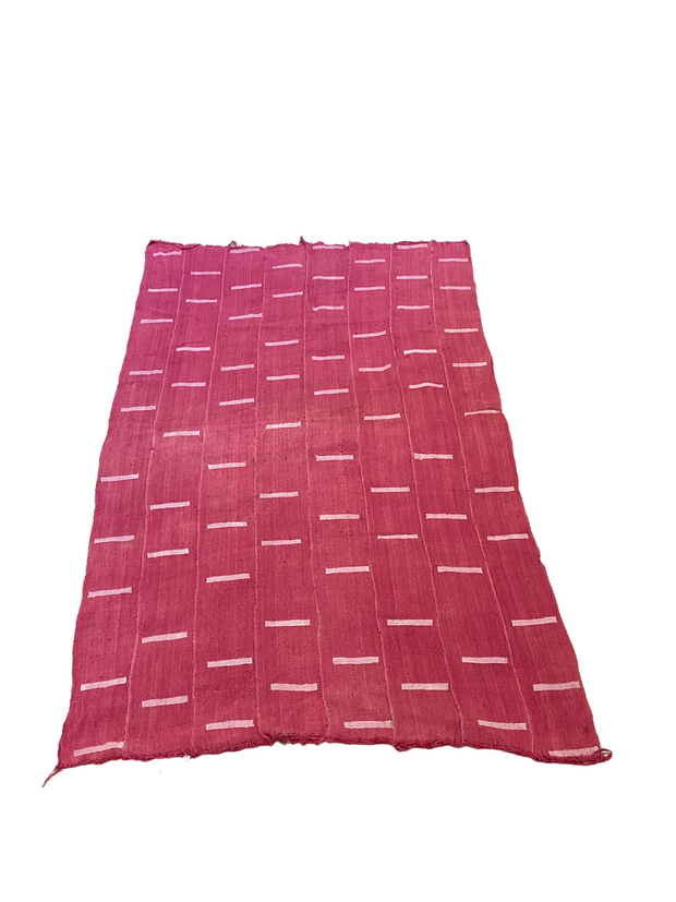 Pink Mud Cloth With White Dashes