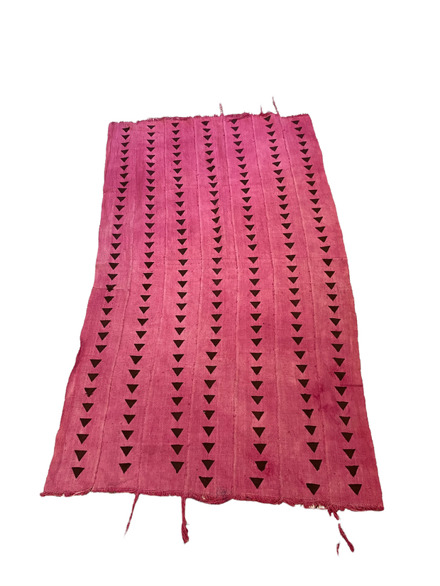Pink Mud Cloth With Black Triangles